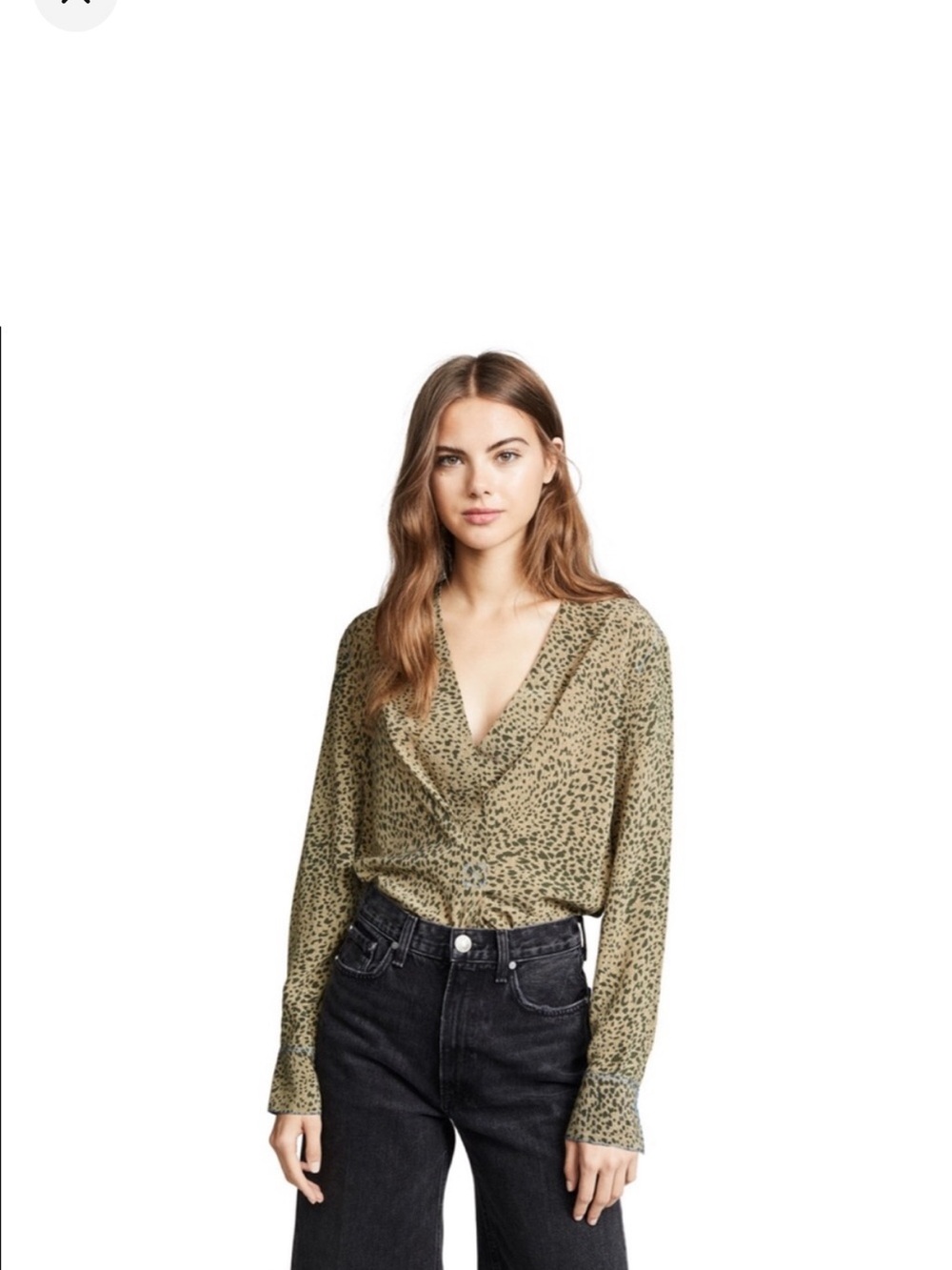 RAG & BONE NY SHIELDS ANIMAL PRINT CHEETAH LEOPARD SILK BLOUSE Small PULLOVER